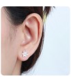 Pretty Flower Silver Stud Earring STS-3235